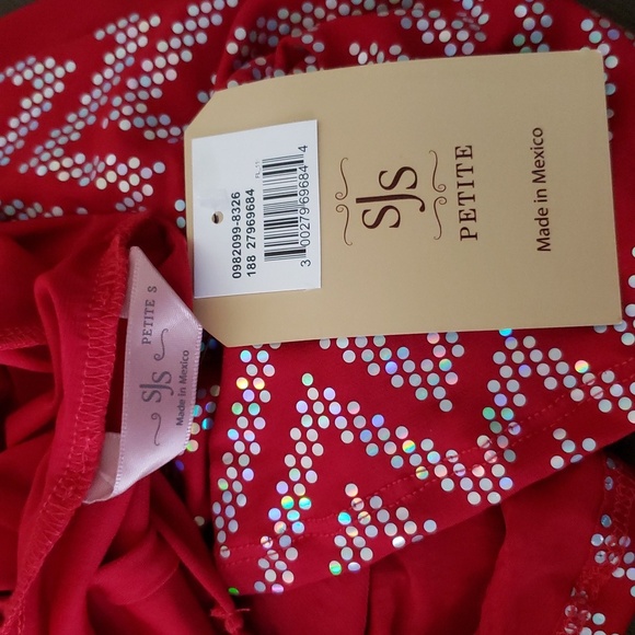 Chic Red Sparkling Bling Knit Going Out Racerback Slip-On Soft Stretch Top - Picture 3 of 6